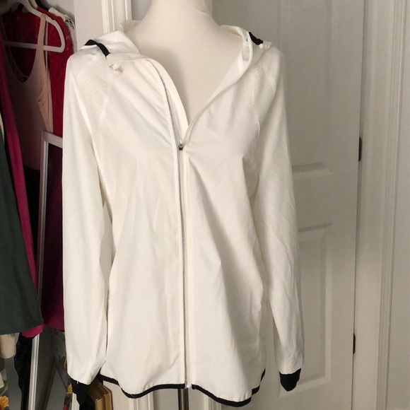 Champion Jackets & Blazers - White Champion Hooded Lightweight Windbreaker